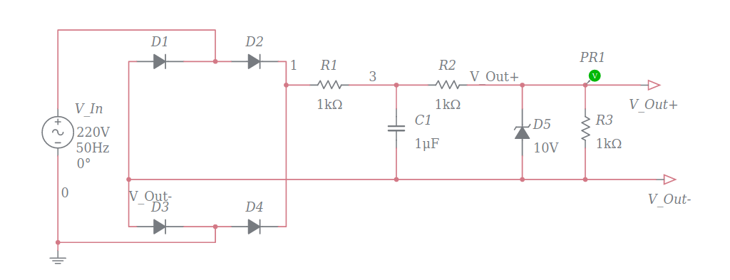 Full Wave Bridge Rectifier Multisim Live