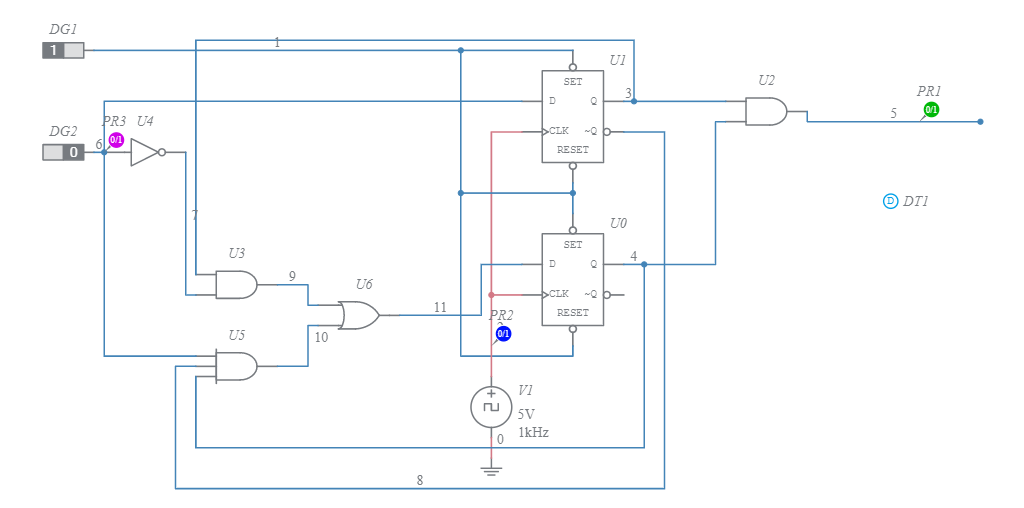 Sequence Detector Multisim Live