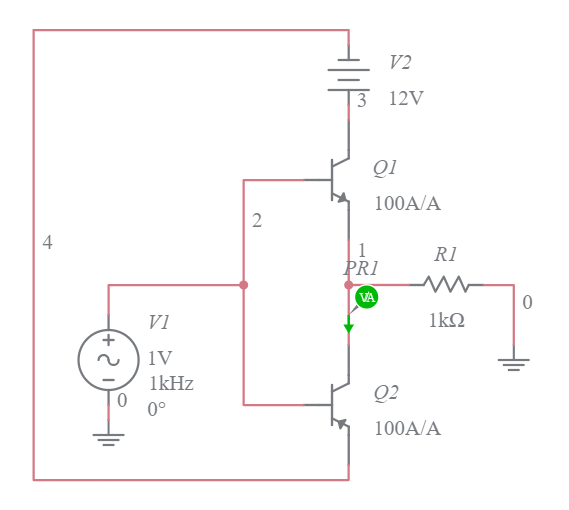 Class B Push Pull Power Amplifier Multisim Live