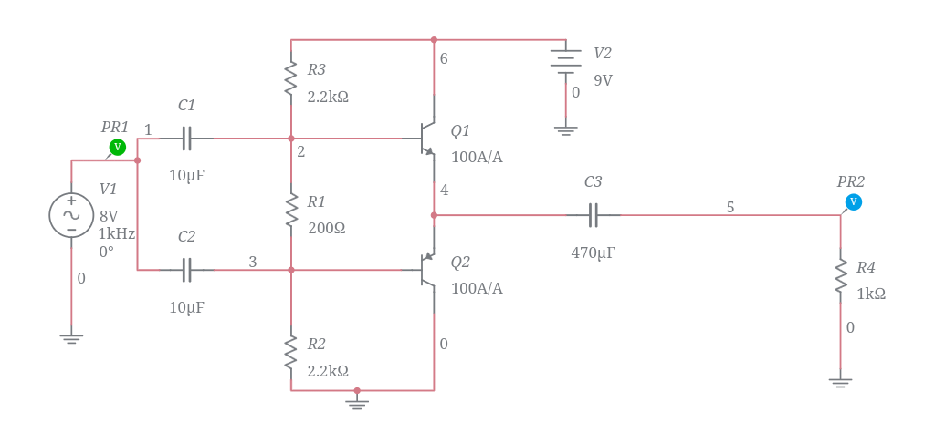 Push Pull Class B Power Amplifier