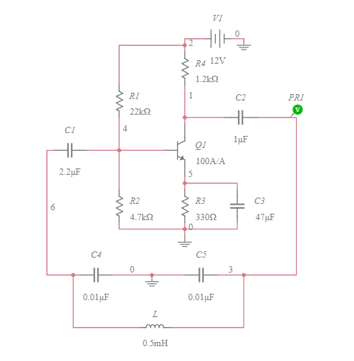 Colpitts Oscillator Circuit Multisim Live