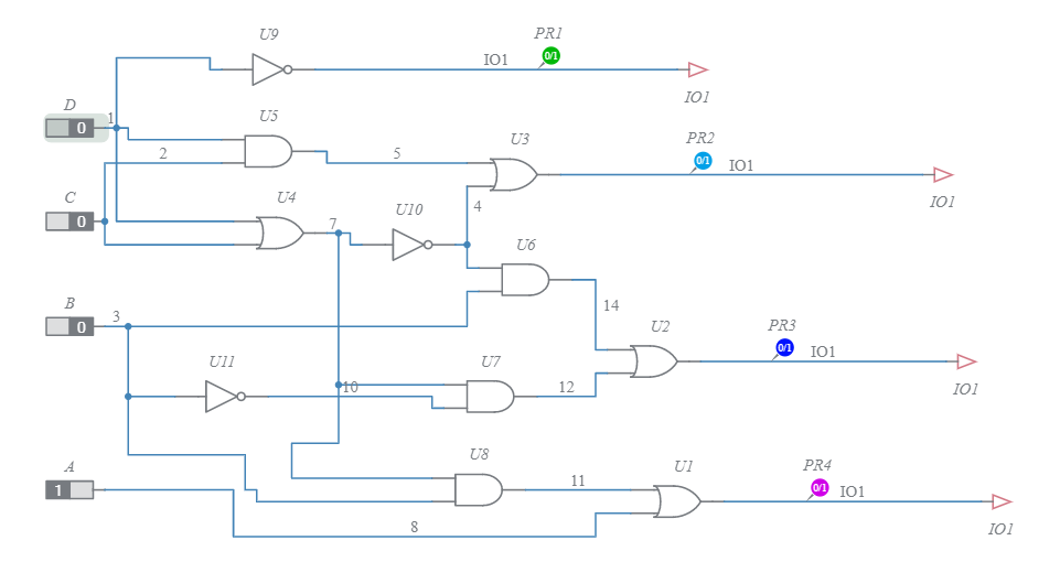 Bcd To Excess Code Converter Multisim Live