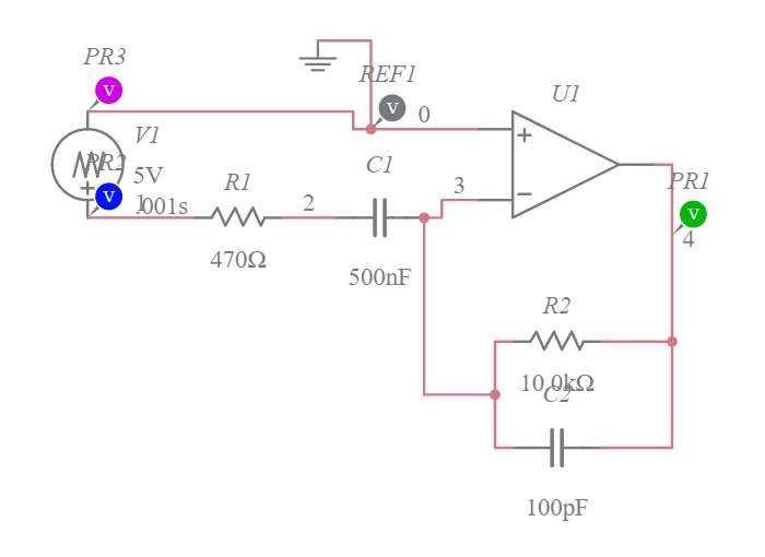 Practical Differentiator Circuit Multisim Live