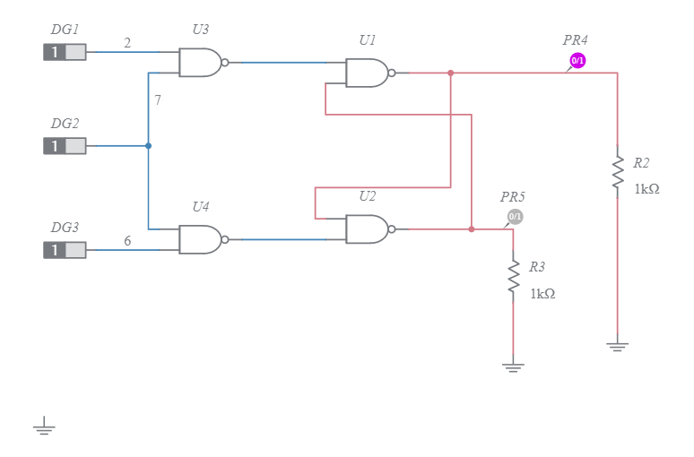 Sr Flip Flop Nand Gates Multisim Live