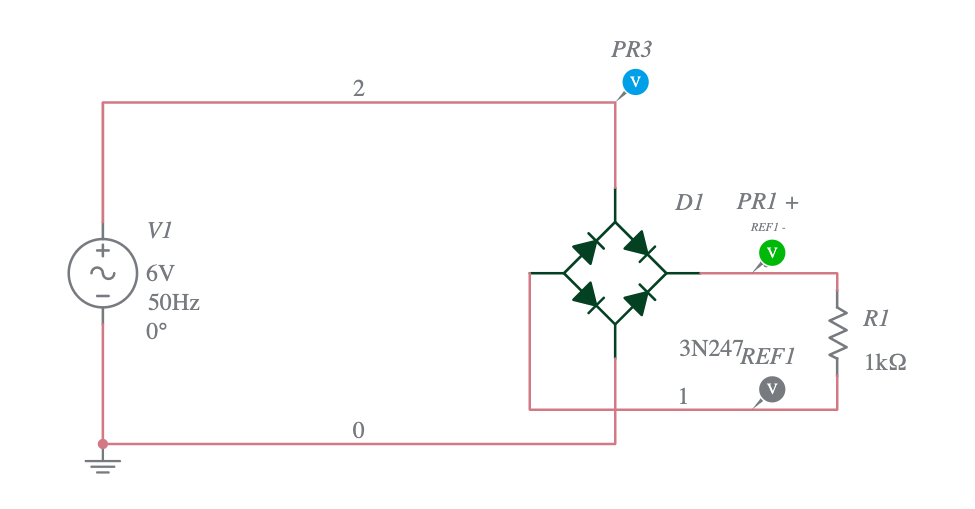 Full Wave Bridge Rectifier W O Filter Multisim Live