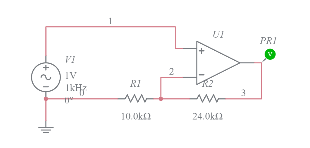 Non Inverting Amplifier Multisim Live