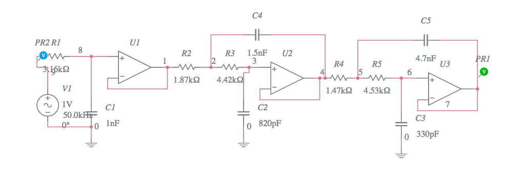 Copy Of Butterworth Low Pass Filter Multisim Live