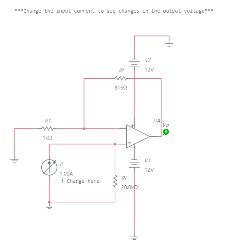 Current To Voltage Converter Using Op Multisim Live