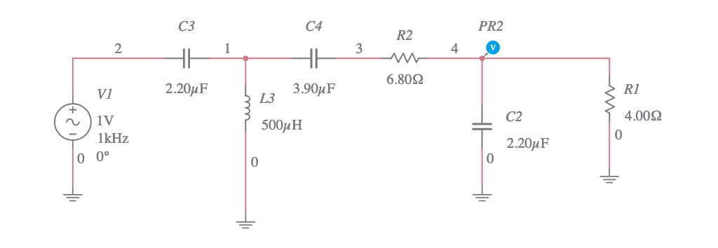 Third Order LC Low Pass Filter Multisim Live