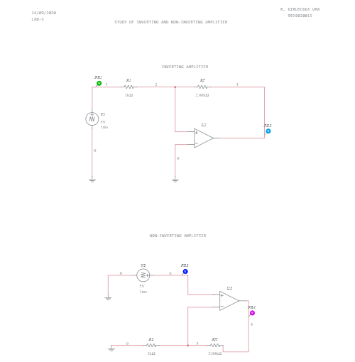 Inverting And Non Inverting Amplifier Multisim Live