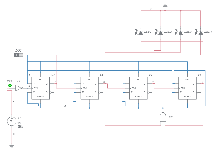 Schapansky - Decade Counter - Multisim Live