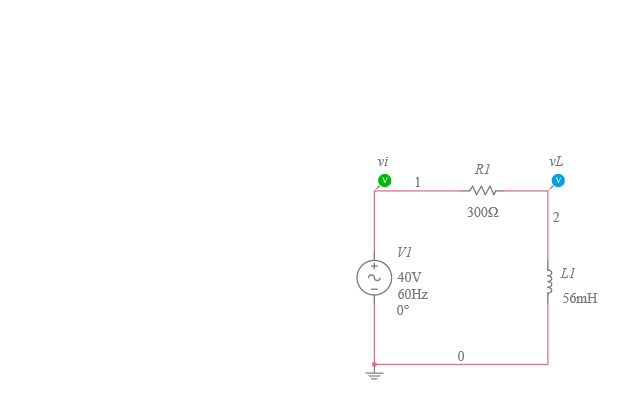 Circuito RL série na CA - Multisim Live