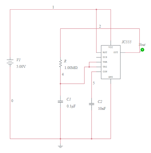 555 timer circuit - Multisim Live