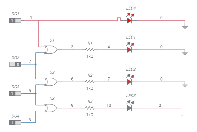 binary to gray code - Multisim Live