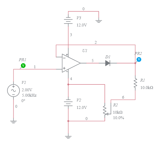 211 - Positive and Negative clipper using OP AMP - Multisim Live