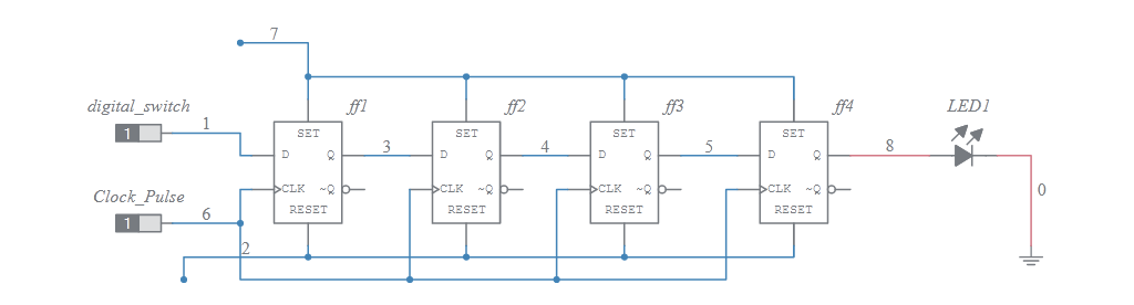 SISO Shift Resistor - Multisim Live