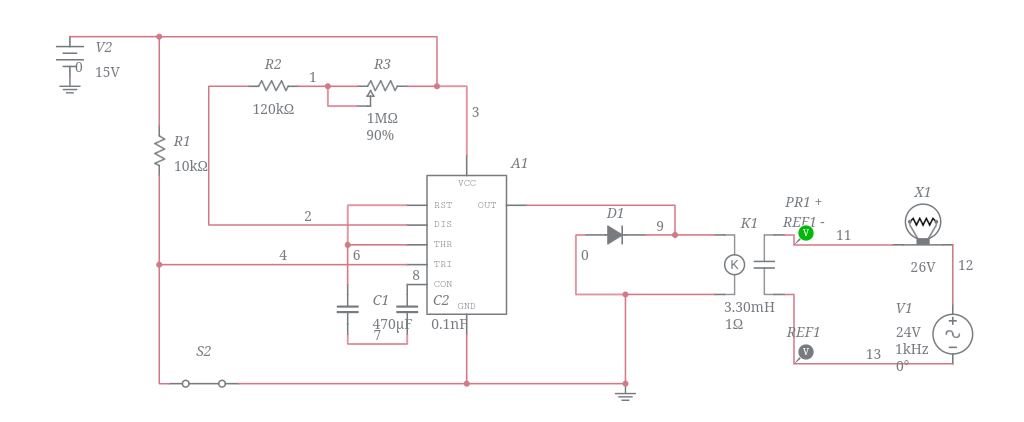 Simple delay timer circuit - Multisim Live