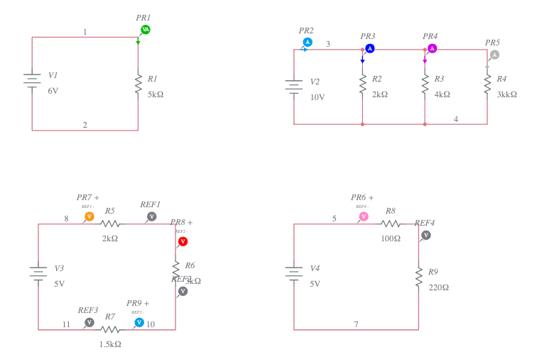 ECEN 215 - Lab 1 - Ohm's Law And Kirchoff's Law - Multisim Live