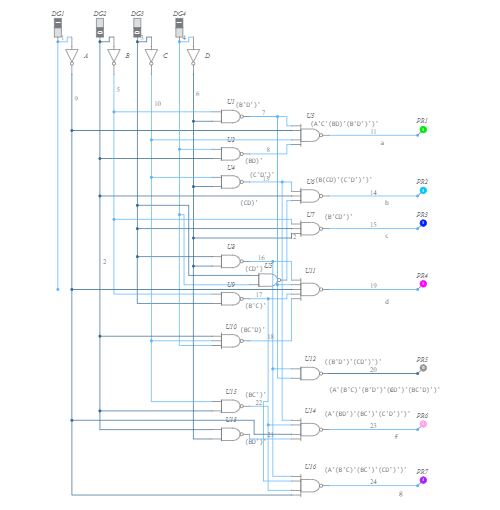 7 Segment Display Using Nand Gates Only Multisim Live 7858