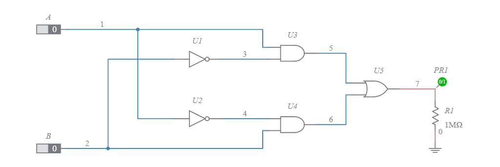 Two-Input XOR Gate - Multisim Live