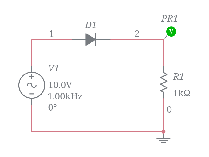 Negative Clipper Circuit Multisim Live 