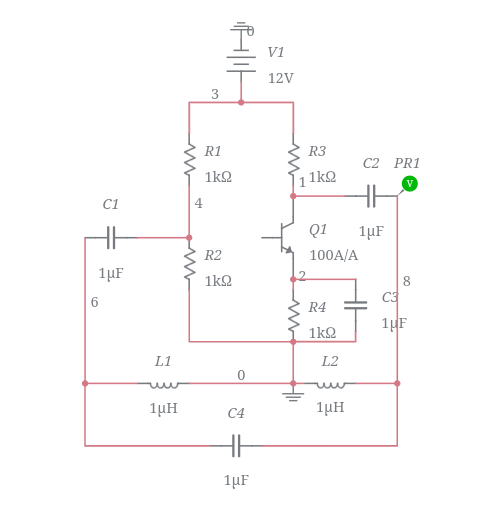 Hartley's oscillator Multisim Live