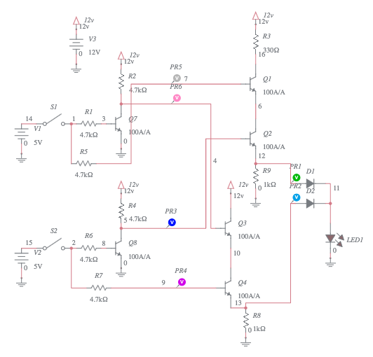 Ex Or Transistor - Multisim Live