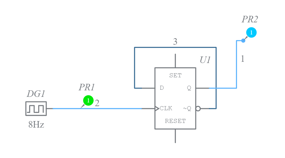 1-Bit Asynchronous Counter - Multisim Live