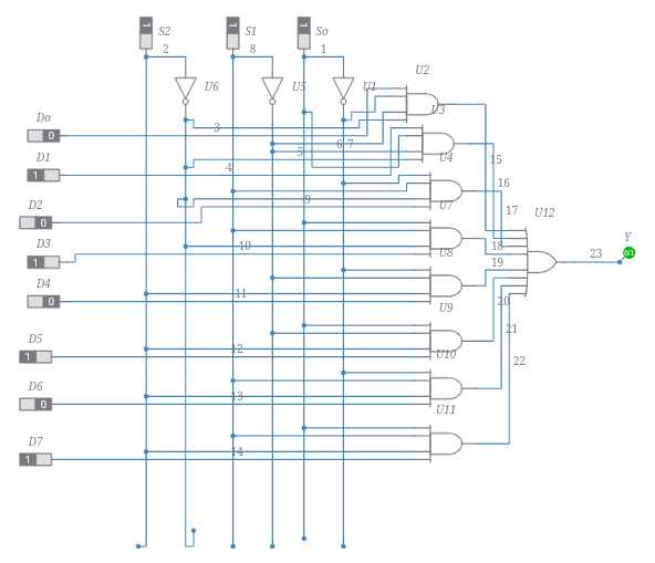 8x1 Multiplexer - Multisim Live