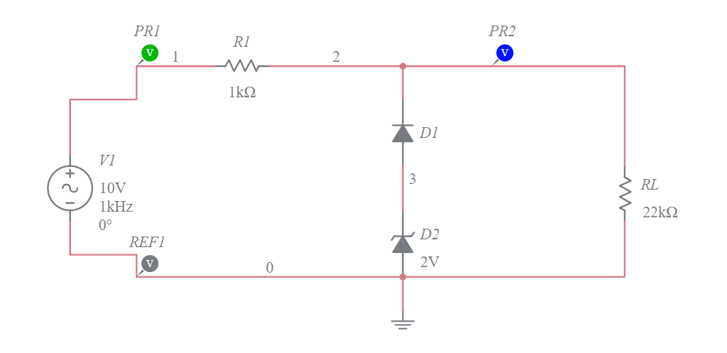 1. Clipping Circuit (Zener Diode) - Multisim Live