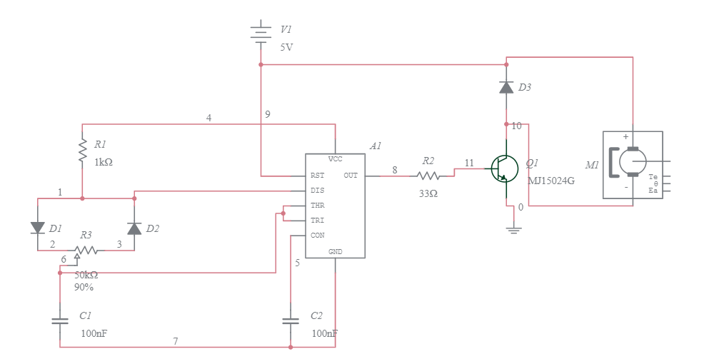 PWM speed controller dc motor prak elda - Multisim Live