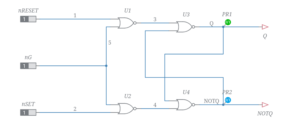 NOR R-S Latch With Enable - Multisim Live