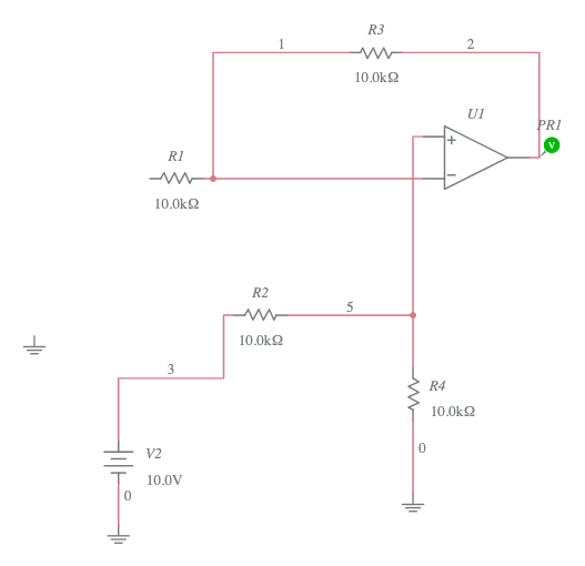 circuit amplificateur soustracteur DC - Multisim Live