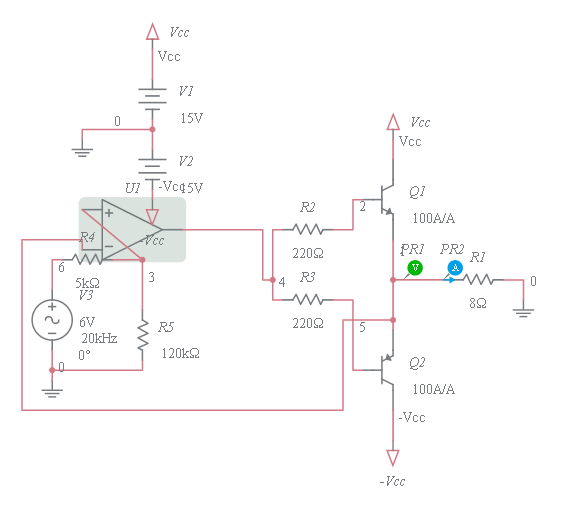 Amplificador Clase B Con Eliminación De Distorsión (Class B Amplifier ...