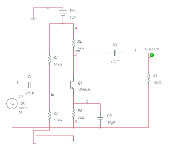 Common Emitter BJT Amplifier (1) - Multisim Live