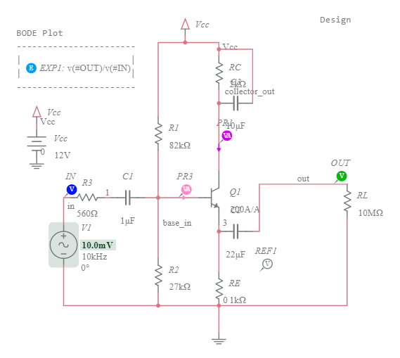 Design Common Collector BJT Amplifier-bootstrap - Multisim Live