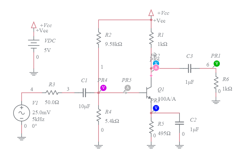 BJT Common Emitter Amplifier_ACP - Multisim Live