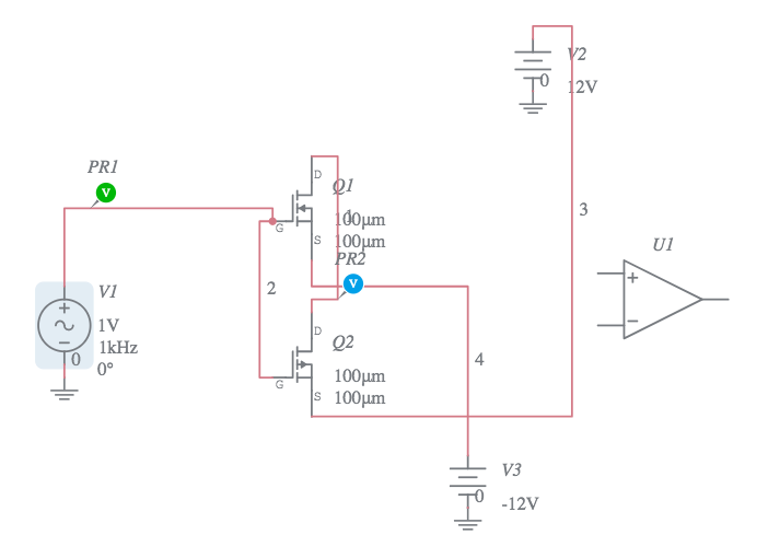 Mosfet Push-pull - Multisim Live