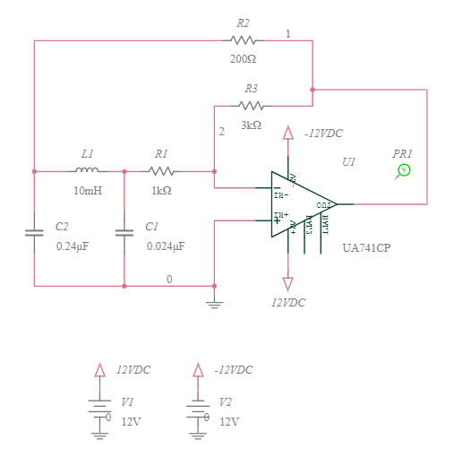 Colpitts Oscillator Op-amp Circuit - Multisim Live