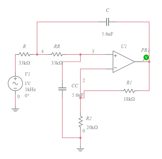 Sallen-Key 2nd-low pass - Multisim Live