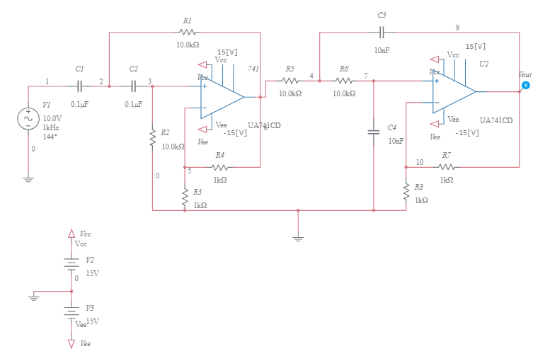 4th Order Band-Pass Filter - Multisim Live