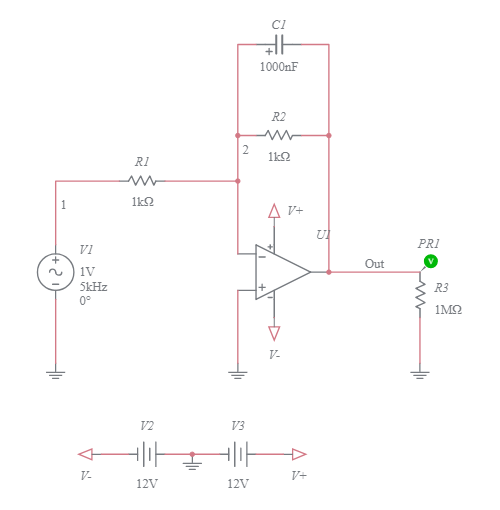 Active Low Pass Filter - Multisim Live