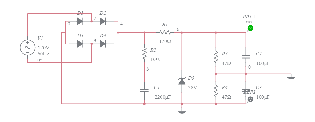 Zener Diode Dual Rail Voltage Regulator Multisim Live