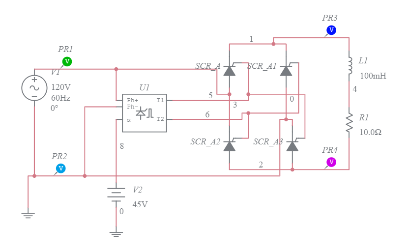 Single Phase Controlled Rectifier Multisim Live