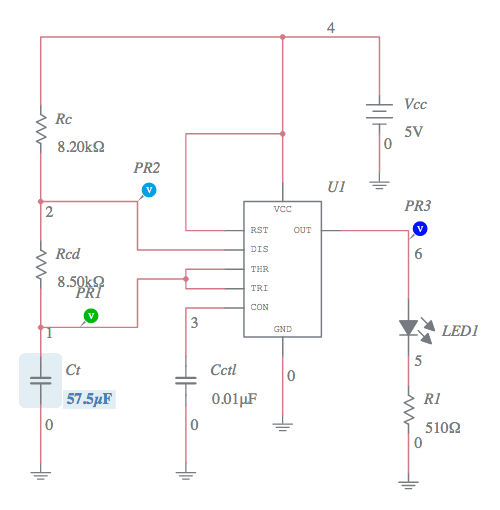 Timer 555 - Multisim Live