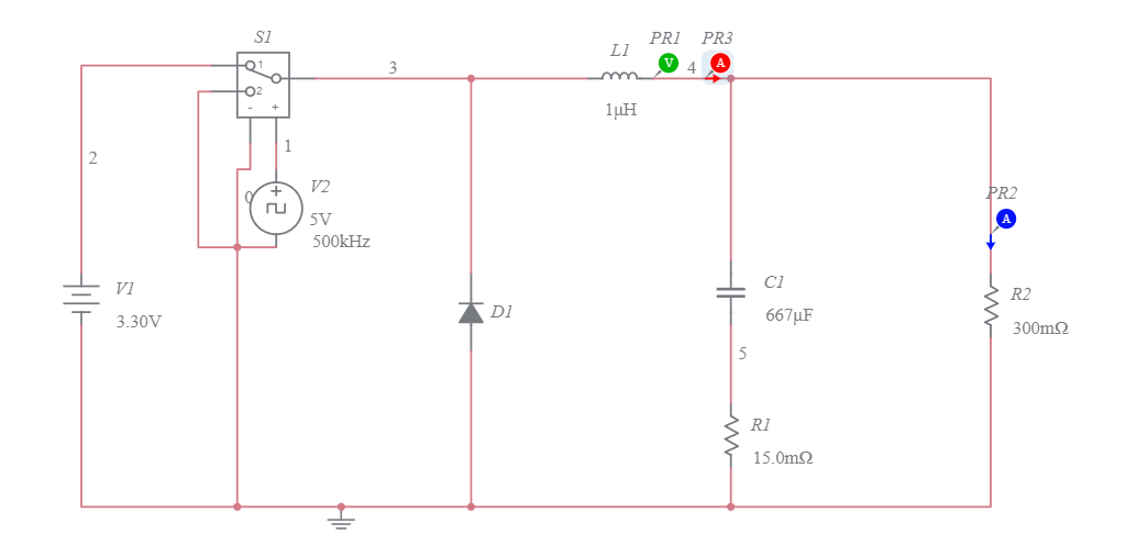 Buck circuit-ideal switch - Multisim Live