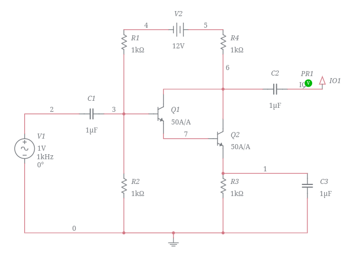 darlington Amplifier with biasing - Multisim Live