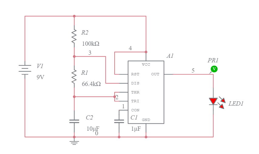 555 clock generator Graph - Multisim Live