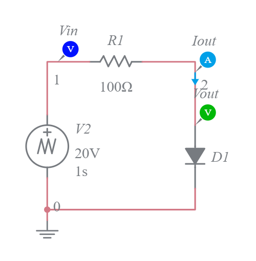 Forward Biassed Diode - Multisim Live