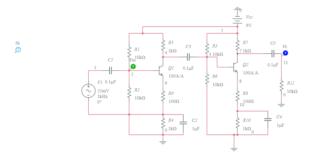 Multi-stage Amplifier - Multisim Live